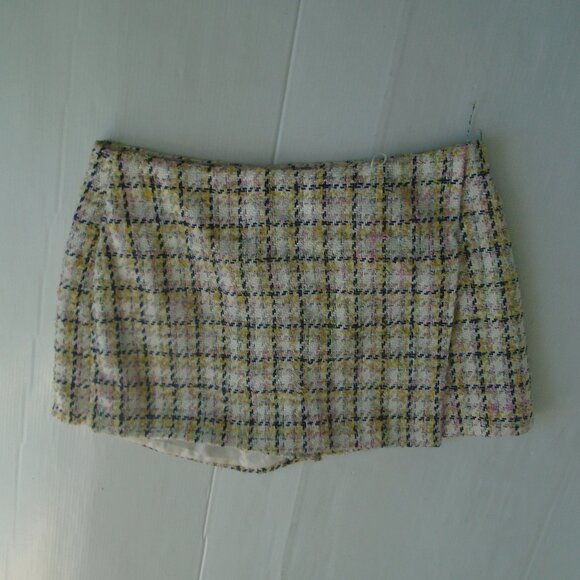 Avec Les Filles Womens Tweed Skorts Suit Size XL Beige - Picture 5 of 6